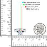 Cathedral Solitaire Wedding Ring Simulated Cubic Zirconia 925 Sterling Silver Center Stone-(7mm)