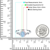 Oval Filigree Infinity Engagement Ring Simulated Aquamarine CZ 925 Sterling Silver