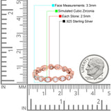 Curved Marquise Full Eternity Stackable Band Rose Tone, Simulated CZ 925 Sterling Silver