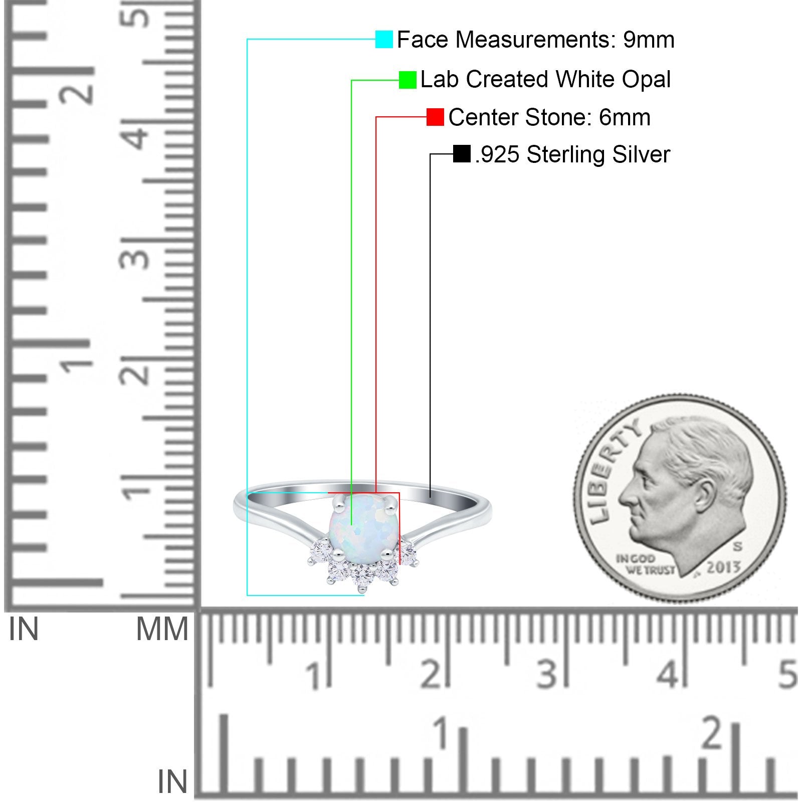 Art Deco V Chevron Engagement Ring Round Lab Created White Opal 925 Sterling Silver