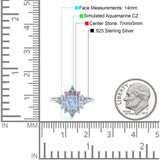 Oval Cut Halo Vintage Wedding Ring Simulated Aquamarine CZ 925 Sterling Silver