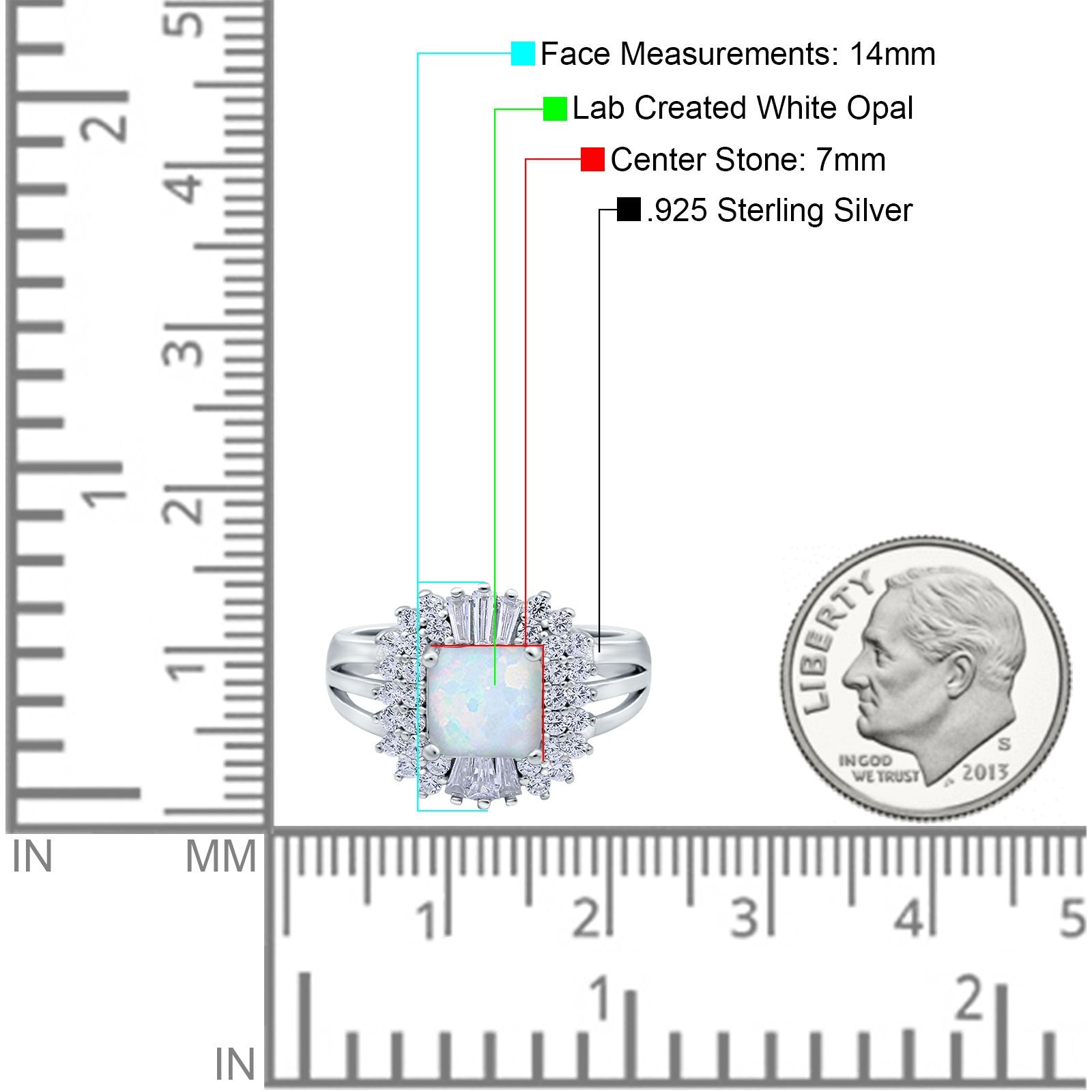 Cushion Cut Art Deco Wedding Ring Lab Created White Opal 925 Sterling Silver