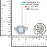 Cushion Cut Art Deco Wedding Ring Lab Created White Opal 925 Sterling Silver