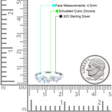 Pear Oval Art Deco Half Eternity Wedding Band Ring Simulated Cubic Zirconia 925 Sterling Silver