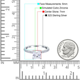 Cushion Cut Art Deco Vintage Engagement Wedding Bridal Ring Round Simulated Cubic Zirconia Accent 925 Sterling Silver