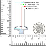 Cushion Cut Art Deco Vintage Engagement Wedding Bridal Ring Round Lab Created White Opal 925 Sterling Silver