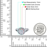 Celtic Halo Engagement Ring Round Simulated Cubic Zirconia 925 Sterling Silver