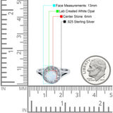 Celtic Halo Engagement Ring Round Lab Created White Opal 925 Sterling Silver