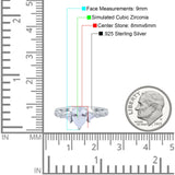 Art Deco Pear Shape Wedding Bridal Ring Simulated Cubic Zirconia 925 Sterling Silver