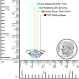 Celtic Art Deco Wedding Bridal Ring Round Simulated Cubic Zirconia 925 Sterling Silver