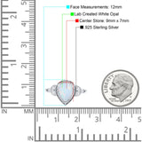 Halo Art Deco Wedding Pear Ring Lab Created White Opal 925 Sterling Silver