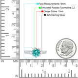 Art Deco Engagement Ring Paraiba Tourmaline CZ 925 Sterling Silver Wholesale