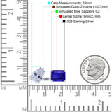 Open Teardrop Pear Emerald Cut Wedding Bridal Simulated Blue Sapphire CZ Cocktail Ring 925 Sterling Silver