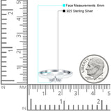 Butterfly Ring Round Shape Simulated Cubic Zirconia 925 Sterling Silver