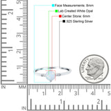 Three Stone Art Deco Engagement Ring Round Lab Created White Opal 925 Sterling Silver