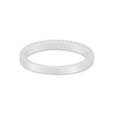 Curved Wedding Thumb Eternity Ring Double Row Pave Simulated CZ 925 Sterling Silver