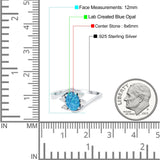 Swirl Oval Wedding Bridal Ring Lab Created Blue Opal 925 Sterling Silver