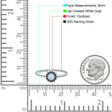 Petite Dainty Rope Vintage Style Lab Opal Ring Solid Oval Oxidized Lab Created White Opal 925 Sterling Silver
