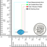 Petite Dainty Oval Lab Created Blue Opal Promise Ring Band Rhodium Plated Braided 925 Sterling Silver
