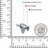 Snake Ring Oxidized Band Solid 925 Sterling Silver (14mm)