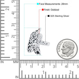 Snake Ring Oxidized Band Solid 925 Sterling Silver (28mm)