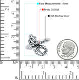 Snake Oxidized Band Solid 925 Sterling Silver Thumb Ring (17mm)