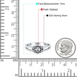 Smiling Sun Oxidized Band Solid 925 Sterling Silver Thumb Ring (7mm)