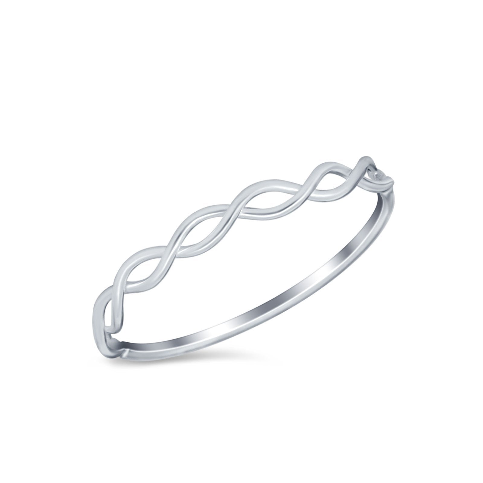 Infinity Band Ring Crisscross Thumb Plain Ring 925 Sterling Silver