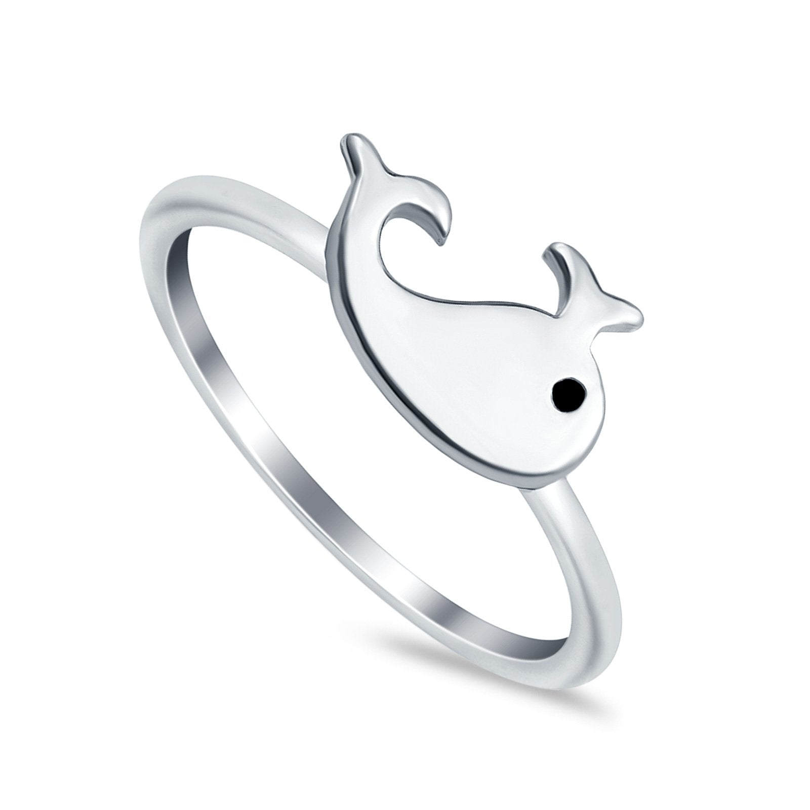 925 Sterling Silver Whale Plain Ring Band Wholesale