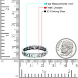 Aztec Oxidized Band Solid 925 Sterling Silver Thumb Ring (4mm)