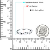 Dots and Hearts Band Oxidized Solid 925 Sterling Silver Thumb Ring (3.5mm)
