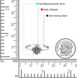 Turtle Band Oxidized Solid 925 Sterling Silver Thumb Ring (8mm)