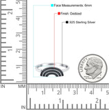 Rainbow Band Oxidized Solid 925 Sterling Silver Thumb Ring (6mm)