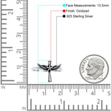 Cross Wings Oxidized Band Solid 925 Sterling Silver Thumb Ring (13.5mm)