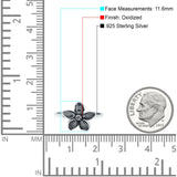 Flower Oxidized Band Solid 925 Sterling Silver Thumb Ring (11.6mm)
