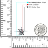 Turtle Oxidized Band Solid 925 Sterling Silver Thumb Ring (12mm)