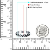 Filigree Oxidized Band Solid 925 Sterling Silver Thumb Ring (3.7mm)