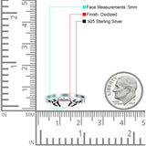 Heart Celtic Oxidized Band Solid 925 Sterling Silver Thumb Ring (5mm)