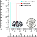 Infinity Crisscross Weave Oxidized Band Solid 925 Sterling Silver Thumb Ring (8mm)