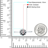 Moon Phases Oxidized Band Solid 925 Sterling Silver Thumb Ring (10mm)