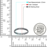 Chain Oxidized Band Solid 925 Sterling Silver Thumb Ring (2.5mm)