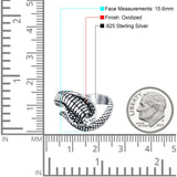 Cobra Snake Oxidized Band Solid 925 Sterling Silver Thumb Ring (15.6mm)