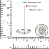 Double Band Oxidized Solid 925 Sterling Silver Thumb Ring (4mm)