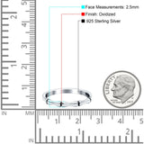 Bamboo Oxidized Band Solid 925 Sterling Silver Thumb Ring (2.5mm)