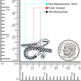 Snake Oxidized Band Solid 925 Sterling Silver Thumb Ring (18mm)