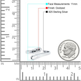 Faith & Cross Band Oxidized Ring Solid 925 Sterling Silver (11mm)