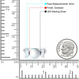 Moon Phases Style Band Solid 925 Sterling Silver Ring (9mm)