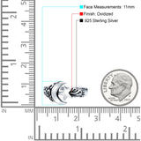Moon & Star Oxidized Band Solid 925 Sterling Silver Thumb Ring (11mm)