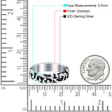 Silver Oxidized Band Solid 925 Sterling Silver Thumb Ring (5.5mm)