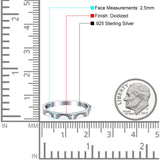 Oxidized Sunset Band Solid 925 Sterling Silver Thumb Ring (2.5mm)